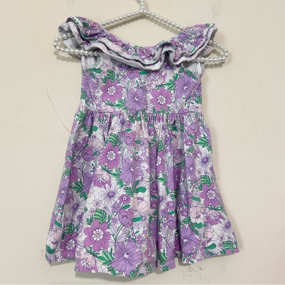 Janie and Jack Lilac Breeze Floral Ruffle Collar Dress SIZE 3 - Picture 3 of 5